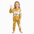thumbnail image 4 of TOWED22 2 Piece Boys Girl Halloween Pajamas Kids Pumpkin Head Glow Print Long Sleeve Top and Pants Pajamas Pjs Sleepwear Set for Toddler Little Boys(Yellow,5Y), 4 of 8