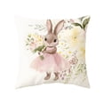 thumbnail image 1 of SIYTUAU Easter Pillow Cover With Rabbit And Egg Print For Home Decoration Cushion Cover Soft Linen Material For Sofa Bed A, 1 of 7
