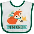 thumbnail image 3 of Inktastic 1st Birthday Woodland Fox 1 Year Old Boys or Girls Baby Bib, 3 of 4