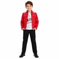 thumbnail image 2 of 3-Piece Dance Star Costume Retro Stage Outfit Pop Star Halloween Costume Set with Jacket and Pants for Cosplay Party 110, 2 of 9