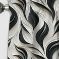 thumbnail image 3 of Designart "Elegant Minimalism In Black And White I" Striped Blackout Curtain Single Panel, 3 of 4