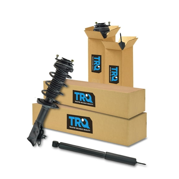 TRQ Front and Rear Complete Strut Assembly & Shock Absorber Kit Complete Strut & Coil Spring Assembly Fits Select 2006-2011 Honda Civic