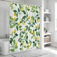 thumbnail image 6 of Summer Lemon Bathroom Shower Curtains with 12 Hooks Polyester Waterproof Shower Curtain for Stalls and Bathtubs Modern Yellow Fruit Green Plant Leaf Decorative Bathroom Privacy Curtain 36x72 Inches, 6 of 8