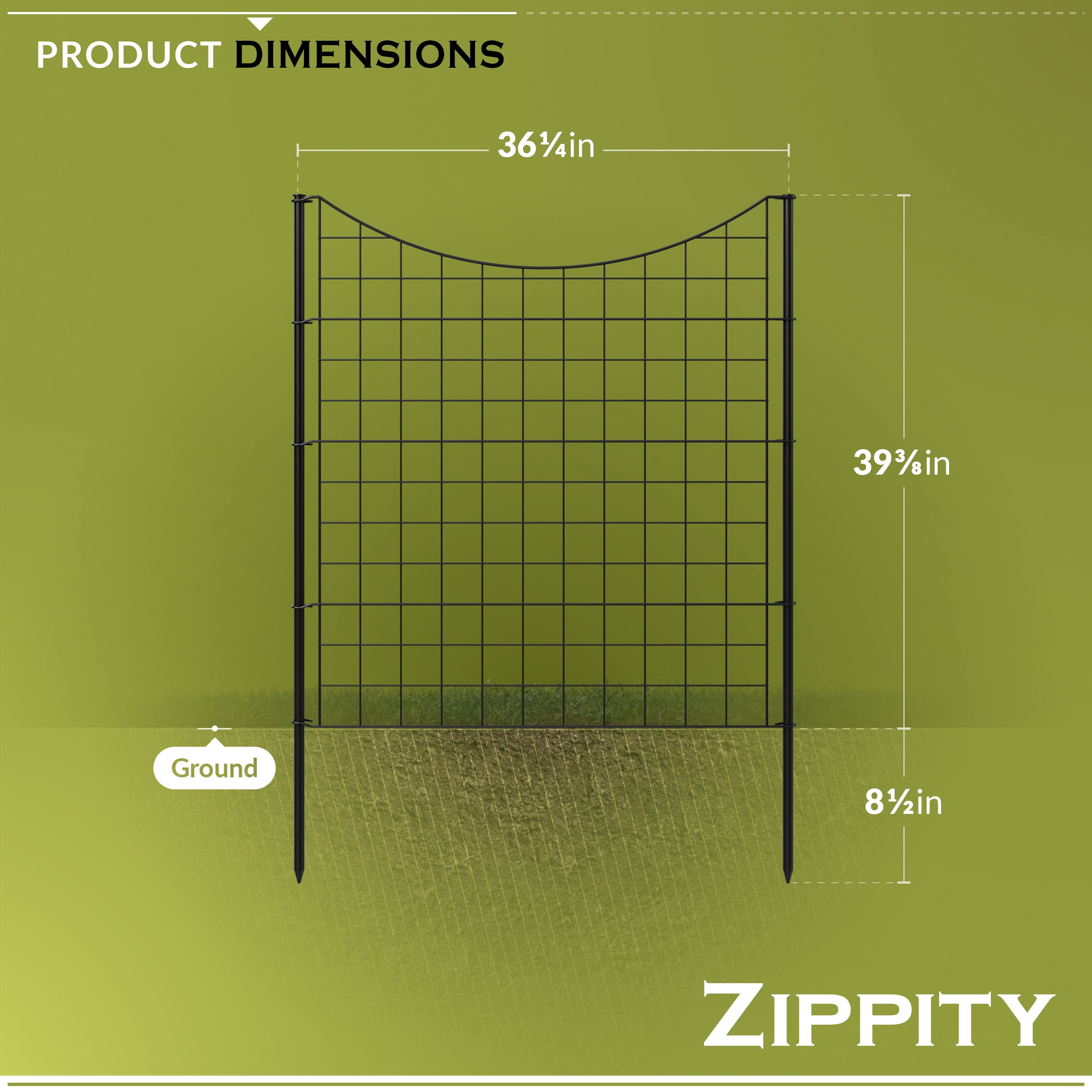 Zippity Outdoor 39in Semi-Permanent Black Metal Yard Pen, Dog Pet