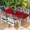 thumbnail image 2 of Red Christmas Table Cloths for 6 Foot Rectangle Tables, Xmas Snowflake Tree Vintage Patio Waterproof Elastic Fitted Tablecloths, Washable Rectangular Table Cover for Camping, 2 of 8