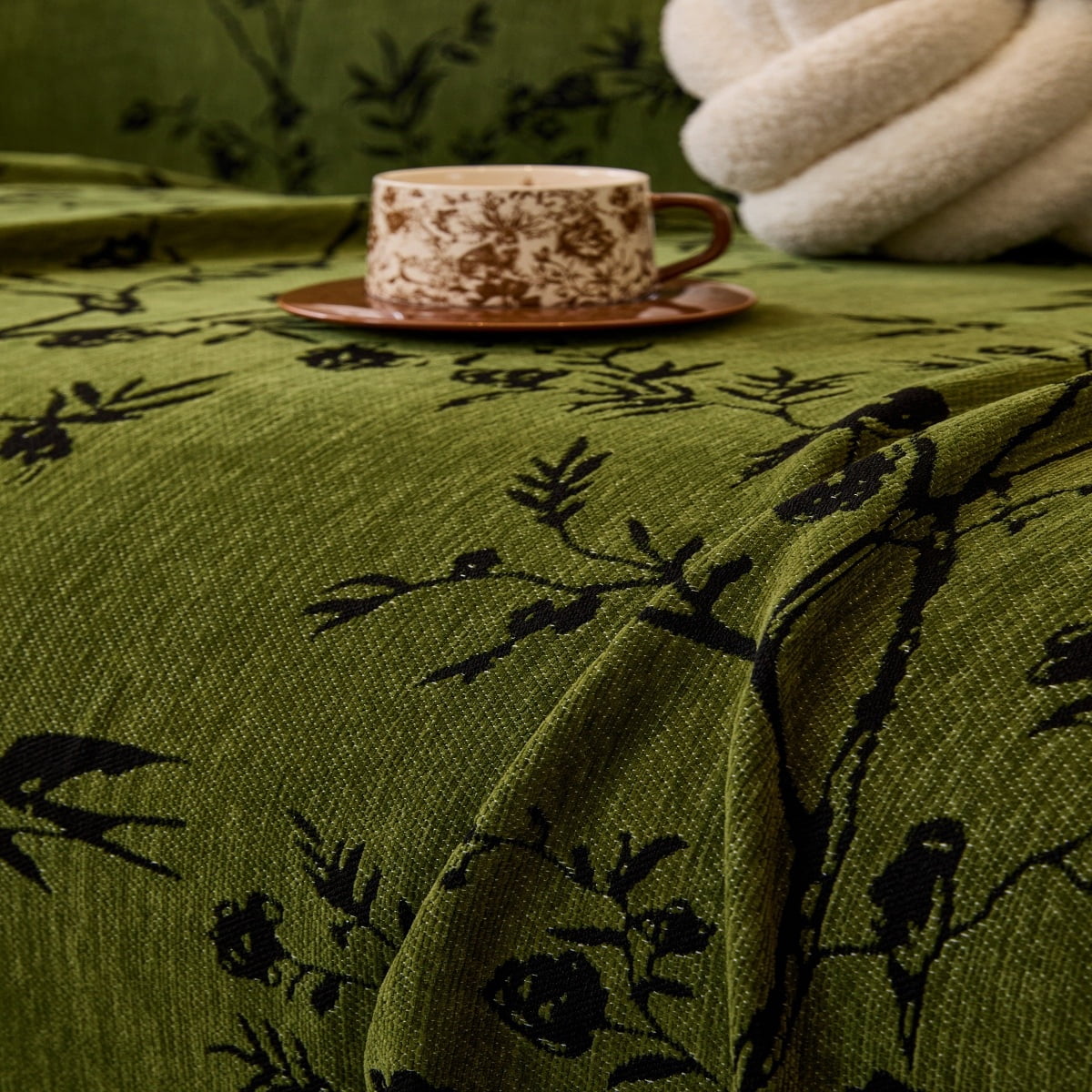 NAYOROOM Vintage Green Couch Cover,Chenille Sofa Cover Slipcover Sofa Towel Furniture Cover（71"x 118"）