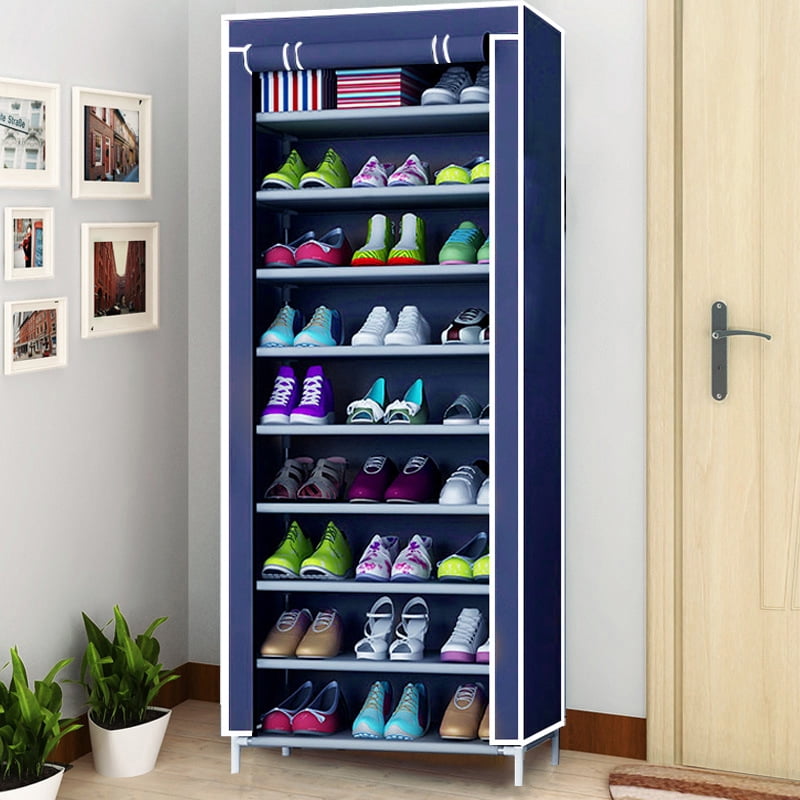 9 Layer US 1X New Double Shoe Boot Closet Rack Organizer Shelf Storage Cabinet 