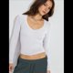 thumbnail image 4 of Camisas de Larga para Mujer, Moda de Otoño 2025, Cuello en V, Blusas Básicas, Blusas Ajustadas Y2K, Conjuntos M, 4 of 8