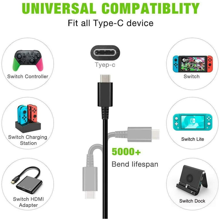 Fast Charger For Nintendo Switch - Usb C Type C Power