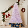 thumbnail image 2 of 7FT White Pre-Lit Christmas Tree with 400 String Lights Stepless Dimming,3 Color Modes,Hinged Xmas Pine Tree with 1218 Realistic Branch Tips and Metal Base,Artificial Christmas Tree for Holiday Home, 2 of 7
