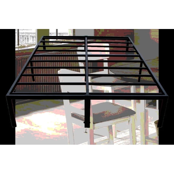 Modern Twin XL Black Steel Platform Foundation - Heavy-Duty & 2000 lbs