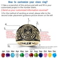 thumbnail image 3 of Customizable Class Rings Fully Personalized Class Rings for Men Gold Plated Class Rings 925 Sterling Silver Rings Men's Class Rings Class Rings for Men High School Size 5-15 Men's School Ring, 3 of 9