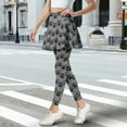 thumbnail image 2 of SCRAWLGOD Paws Gray Black Women's Tennis Skirt with Leggings High Waist Breathable Sports Skirted Leggings Non See-Through Pickleball Tights for Vacation Exercise, 3XL, 2 of 7