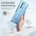 thumbnail image 4 of K-Lion for Samsung Galaxy Z Fold 3 Armor Plating Case, Build-in Screen Protector Wireless Charging Hinge Protection Hidden Kickstand Full Body Protective Shockproof Case for ZFold 3 7.6 inch,Blue, 4 of 7