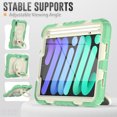 thumbnail image 5 of iPad Mini 6 Case 8.3 Inch 2021,Rugged Protective Case with Tempered Glass Film 360° Rotatable Kickstand Handle Kid Proof Case for Apple for iPad Mini 6th Generation 8.3 inch 2021,Green, 5 of 9