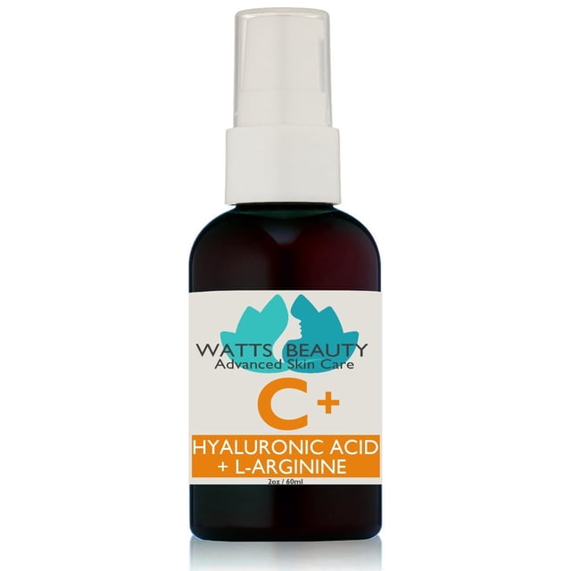 Watts Beauty Suero de vitamina C sobrealimentado con ácido hialurónico hidratante - Suero antioxidante avanzado para rostro y cuerpo - 2 oz