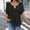Black, variant on Women's Plus Size Tops Solid Color V Neck Ribbed Brushed Mock Pocket Short Sleeve Tee
