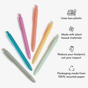U Brands U-Eco Ballpoint Pens, 6 Count + 6 Ink Pen Refills, Sunset Speckle, Medium (0.7mm) Point, Black Ink
