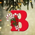 thumbnail image 2 of Honeeladyy 26 Initial Letters Christmas Tree Pendant Xmas B Alphabet Candy Cane Ornments Mini Personalized Monogram Red Decorations for Christmas Tree Gifts DIY Decor, 2 of 2