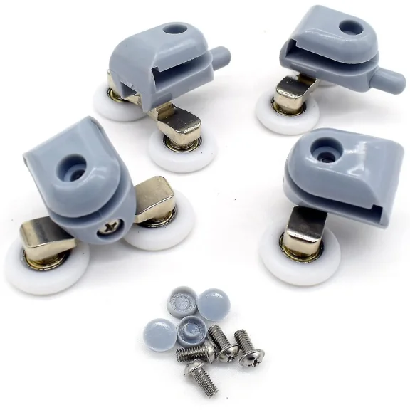 Bathroom Replacement Parts - 8 Pack Double Shower Door Rollers (23mm Diameter)