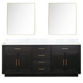 thumbnail image 2 of 80" W X 22" D Black Oak Double Bath Vanity With Marble Top And 36 In. Mirrors, Soft Close, Solid Wood Plywood Joining 80 22 Vanity, Close Cabinet, & Material, 2 of 6