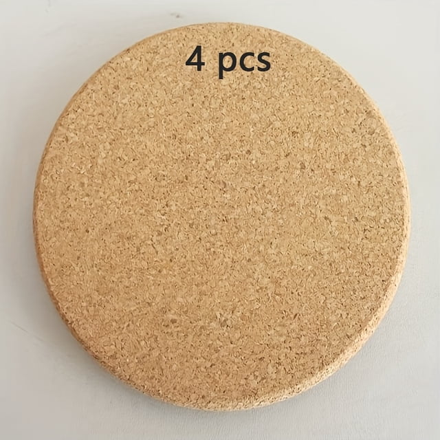 CNKOO 4-Pack Cork Potholders for Kitchen - Heat Resistant Cork Trivets for Hot Dishes Pots and Pans - Round Cork Hot Pads for Table and Countertop Protection - Christmas Holiday Decor