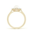 thumbnail image 2 of ANGARA Princess Diana Inspired Freshwater Cultured Pearl Ring in 14K Yellow Gold for Women | June Birthstone, Birthday, Anniversary, Jewelry Gift for Women | Pearl Ring, 2 of 8