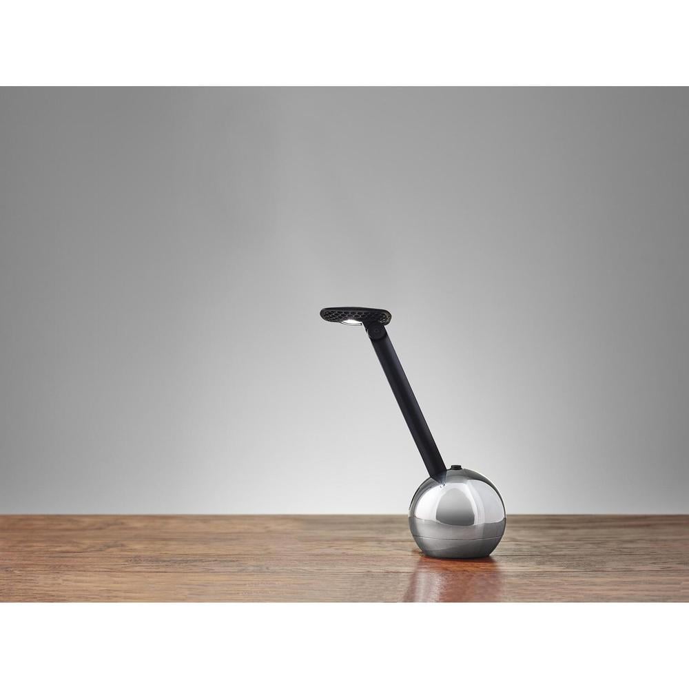 Adesso® ADS360 Kiu LED Desk Lamp, 20 1/2"H, Black Shade/Chrome Base