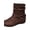 Coffee, variant on Women's Suede Ankle Boots, Low Stacked Heel Slip On Booties, Comfortable Fall Winter Boots with Buckle Detail for Casual Dress