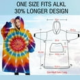 thumbnail image 4 of Oversized Wearable Blanket Hoodie,Rainbow Tie Dye Sunburst Sherpa Blanket Hoodie with Super Pockets,Super Warm Fuzzy Pullover for Women & Men, 4 of 6