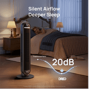 DREO 36 Tower Fan, 20dB Ultra Quiet Fans for Home, 8 Speeds & 4 Modes, 28ft/s Powerful Airflow, 90° Oscillating Standing Fan with Remote, 8H Timer, 2026 New Upgraded