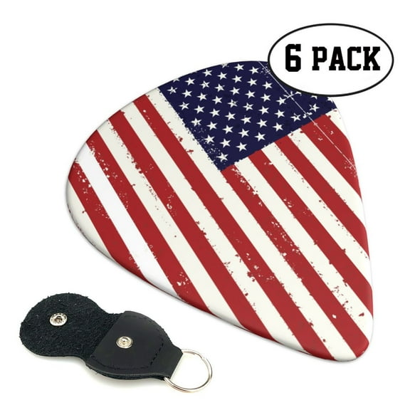 6pcs Set Retro America Flag Guitar Picks Plectrums for Bass Electric Guitar Acoustic Guitar Lovers Guitarists