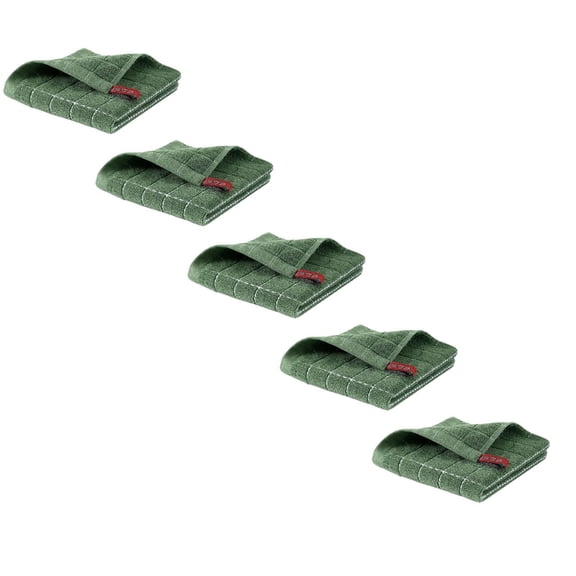 5 Pcs Cotton Terry Kitchen Dish Cloths, Ultra Soft and Absorbent Dish Towels Quick Drying Dish Rags for Kitchen, Suitable for Drying and Washing Dishes, 12x12 Inch, Green