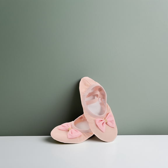 EXHUMKY 1 Pair Pink Tap Shoes Toddler For Girls Soft Sole Canvas