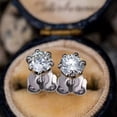 thumbnail image 6 of QQTDFG Classic Hexagon Single Diamond Zircon Earrings Bride's Earrings Personality-default, 6 of 7