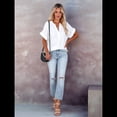 thumbnail image 4 of Blusas Formales Informales para Mujer, Camisas de Trabajo, Camisas con Botones, Camisetas de Corta con Cuello en V S, 4 of 7