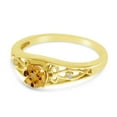 thumbnail image 3 of 14k Yellow Gold Round Citrine And Diamond Ring, 3 of 6