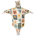 thumbnail image 2 of FORMRS Wearable Blanket Hoodie with Sleeves for Kids Cozy Flannel Sweatshirt, Beige Playful Stamp, 2 of 7