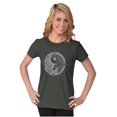 thumbnail image 3 of Floral Yin Yang Symbolic Spiritual Womens Slim Fit Graphic Tee Brisco Brands M, 3 of 4