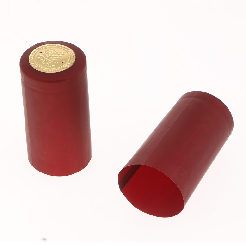 200pcs 60mm High Bottle Heat Shrink Capsules Bung Wine Stopper Sealer Black 