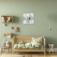 thumbnail image 4 of ZHONGYUTONG Teal Dandelion Canvas Wall Art Grey White Flower Pictures Print Rustic Neutral Floral Painting for Bathroom Decor Framed (16.00" x 16.00"), 4 of 5