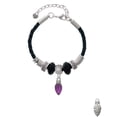 thumbnail image 2 of Delight Jewelry Silvertone Christmas Lights - Purple Resin Mom Celtic Knot Leather Bead Bracelet, 7"+2" Extender, 2 of 4