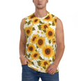thumbnail image 1 of Fotbe Modern Elegant Sunflower Men's Camiseta sin Mangas Estampada para Hombres, Playera Casual para Gimnasio, Entrenamiento, Playa-XX-Large, 1 of 7