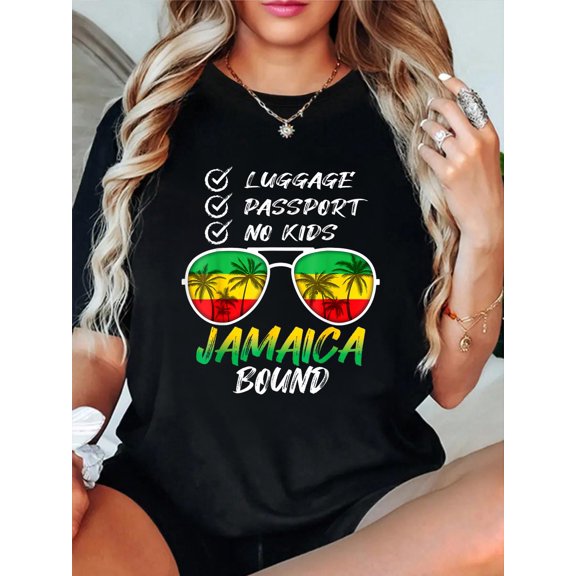 Jamaican Travel Vacation Trip Outfit To Jamaica Men Women T-Shirt casual short sleeve crew neck cotton tee tops for women