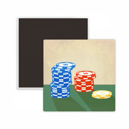 

Casino Chips Arrangement Illustration Square Ceracs Fridge Magnet Keepsake Memento