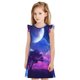 thumbnail image 1 of Fotbe Dreamy Colorful Starry Sky Vestido de Dormir para Niñas de 3 a 10 Años, Mangas Cortas, Estilo Princesa, Pijama Camisón con Mangas Voladas-X-Large, 1 of 6
