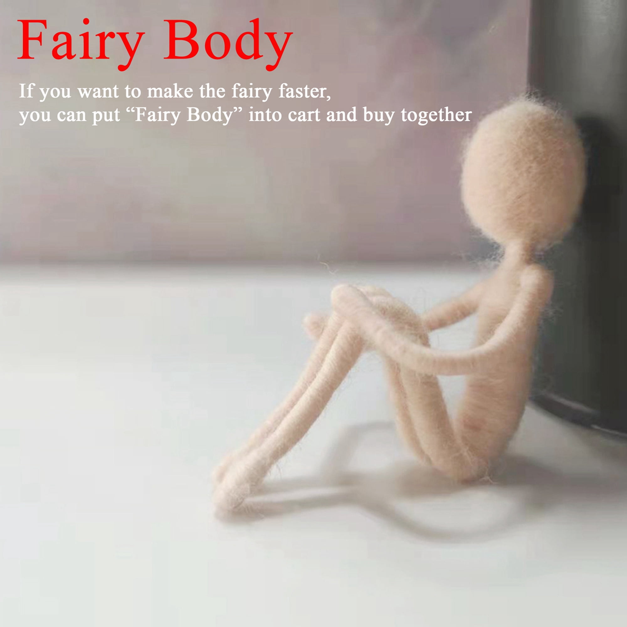 5 Piece 4inch Pre-made Felt Body Frames to Make Fairies, Mummies, Gnomes, Aliens Easier - Needle Felting Supplies