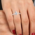 thumbnail image 4 of 1 Carat - Pear Cut Lab Grown Basket Regular Shank Setting Solitaire Diamond Engagement Ring in 14K White Gold(Ring Size: 4.5), 4 of 5
