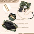 thumbnail image 3 of FORMRS Women Crossbody Purse with Chain Strap Vegan Leather Shoulder Handbag, Green Flowers Pattern, 3 of 7