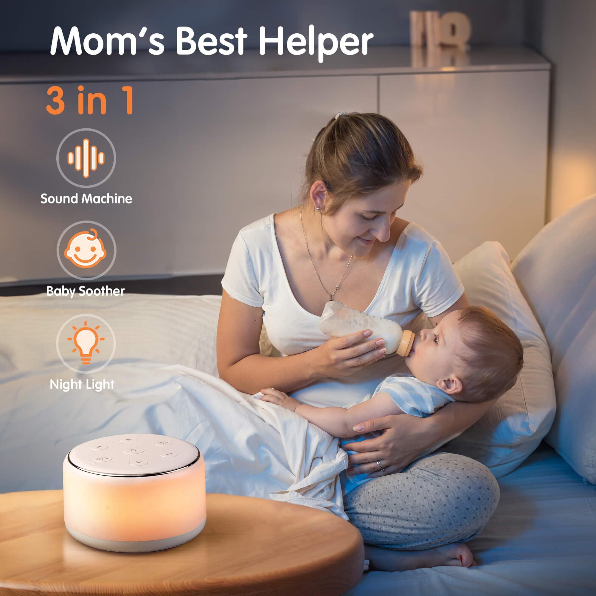 VAMOUT White Noise Machine with RGB Night Light photo 2